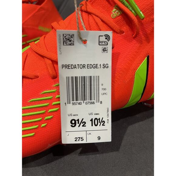 Adidas Predator Edge.1 SG. (GW1016). Solar Red Football Shoes Men Size 9.5 NIB. - Picture 6 of 8